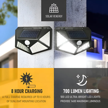 Solar-Powered LED Wall Light w/ Motion Sensor